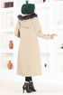 Hooded Coat EMO7023 Cream - Thumbnail