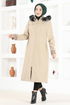 Hooded Coat EMO7023 Cream - Thumbnail