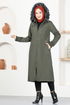 Hooded Coat EMO7023 Khaki - Thumbnail