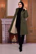 Hooded Coat Khaki MISS14807 - Thumbnail