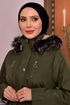 Hooded Coat Khaki MISS14807 - Thumbnail