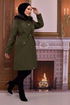 Hooded Coat Khaki MISS14807 - Thumbnail