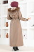 Hooded Coat MSL4622 Mink - Thumbnail