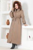 Hooded Coat MSL4622 Mink - Thumbnail