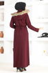 Hooded Coat MSL8057 Burgundy - Thumbnail