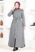 Hooded Coat MSL8057 Grey - Thumbnail