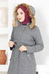 Hooded Coat MSL8057 Grey - Thumbnail