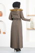 Hooded Coat MSL8057 Mink - Thumbnail