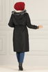 Hooded Coat MSS5055 Black - Thumbnail