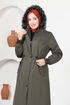 Hooded Coat MSS5075 Khaki - Thumbnail