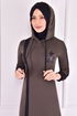 Hooded Dress Khaki ASM2339 - Thumbnail