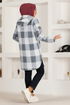 Hooded Knitwear Tunic HDL5150 Grey - Thumbnail