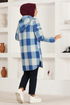 Hooded Knitwear Tunic HDL5150 Indigo - Thumbnail