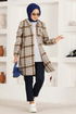 Hooded Knitwear Tunic HDL5150 Mink - Thumbnail