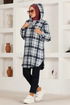 Hooded Knitwear Tunic HDL5150 Navy blue - Thumbnail