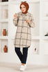 Hooded Knitwear Tunic HDL5150 The Stone - Thumbnail