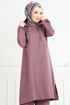 Hooded Linen Team 824OZR1047-M Dark Lilac - Thumbnail