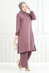 Hooded Linen Team 824OZR1047-M Dark Lilac - Thumbnail