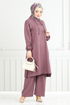 Hooded Linen Team 824OZR1047-M Dark Lilac - Thumbnail