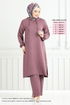 Hooded Linen Team 824OZR1047-M Dark Lilac - Thumbnail