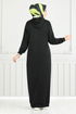 Hooded Sport Dress 13368ETT902-M Black - Thumbnail