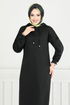 Hooded Sport Dress 13368ETT902-M Black - Thumbnail