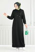 Hooded Sport Dress 13368ETT902-M Black - Thumbnail