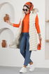 Hooded Swollen Vest ART2873 Beige - Thumbnail