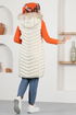 Hooded Swollen Vest ART2873 Beige - Thumbnail