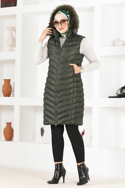 ART - Hooded Swollen Vest ART2873 Khaki