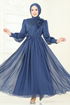 İnci Detay Janjan Abiye 8000AB368-MS İndigo - Thumbnail
