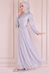 İnci Detay Simli Abiye Gri ASM2475 - Thumbnail