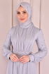 İnci Detay Simli Abiye Gri ASM2475 - Thumbnail