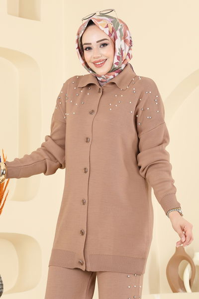 M.T. - İnci Taş Detaylı Triko Takım 1335MT581-MS Vizyon - 413052