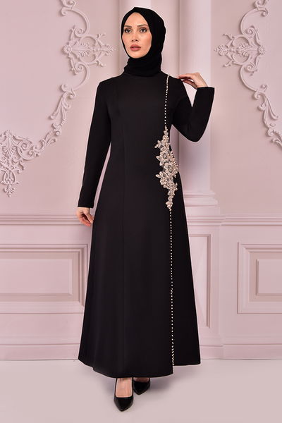 ASM - İncili Elbise Siyah ASM2540