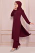 İncili Kombin Bordo ASM2568 - Thumbnail