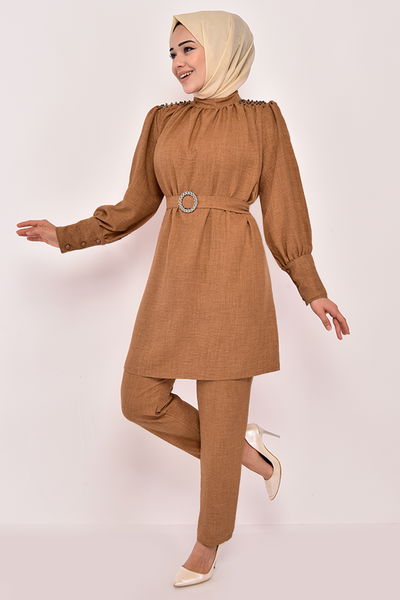 LVY - İncili Kombin Taba LVY1514