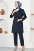 Jacketed Combine NYA2657 Navy blue - Thumbnail