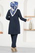 Jacketed Combine NYA2657 Navy blue - Thumbnail