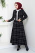 Jacketed Tweed Skirted Team 1140S982-M Black - Thumbnail