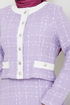 Jacketed Tweed Skirted Team 1140S982-M Lilac - Thumbnail