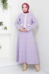 Jacketed Tweed Skirted Team 1140S982-M Lilac - Thumbnail