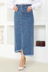 Jeans Jupe RL216 Ouvert Bleu marine - Thumbnail