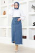 Jeans Skirt FLR216 Open Navy blue - Thumbnail