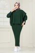 Jumpers Knitwear Dress 6001UZ1029-M Emerald - Thumbnail