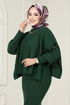 Jumpers Knitwear Dress 6001UZ1029-M Emerald - Thumbnail