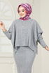 Jumpers Knitwear Dress 6001UZ1029-M Grey - Thumbnail