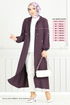 Kapuzenpullover Details Hijab Kap 0005MR1077-M Dunkel Rose Kurusu - Thumbnail