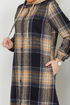 Kapuzenpullover Plaid Kap 6910S982-M Schwarz - Thumbnail