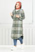 Kapuzenpullover Plaid Tunika 4000KTR927-M Khaki - Thumbnail